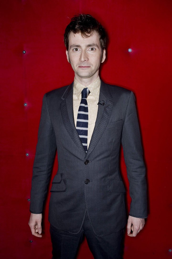 david tennant with michael sheen, jon hamm, neil gaiman and douglas mackinnon