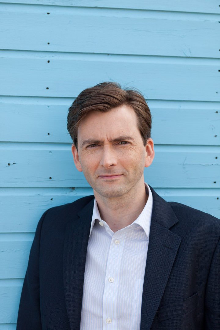 david tennant with michael sheen, jon hamm, neil gaiman and douglas mackinnon