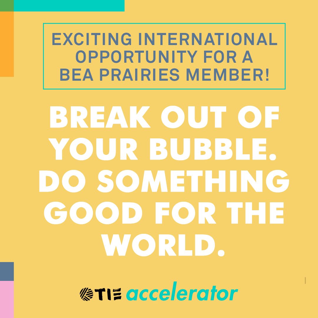 We are offering a unique opportunity for one member of BEA Prairies to take part in the TIE Accelerator program. tieaccelerator.com This is a professionally run six-week international leadership program. Apply now! beaprairies.com/post/exciting-…