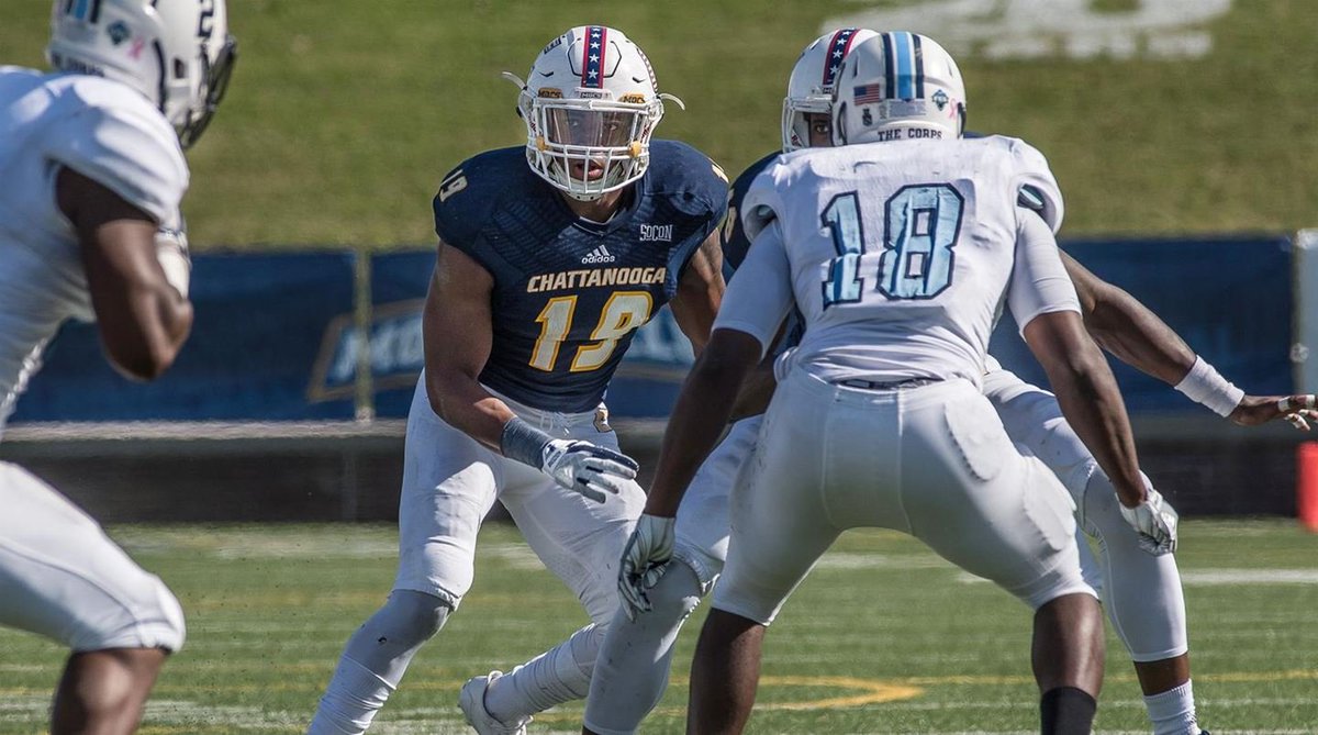 chattanoogaalum's tweet photo. Watching the #NFLPlayoffs2021 this weekend? Keep an eye out tomorrow for @Tae_Davis1 — former Mocs linebacker and #chattanoogaalum — now with the Cleveland Browns. 🏈 #ProMocs #GoMocs https://t.co/q0oUTQS4Pu