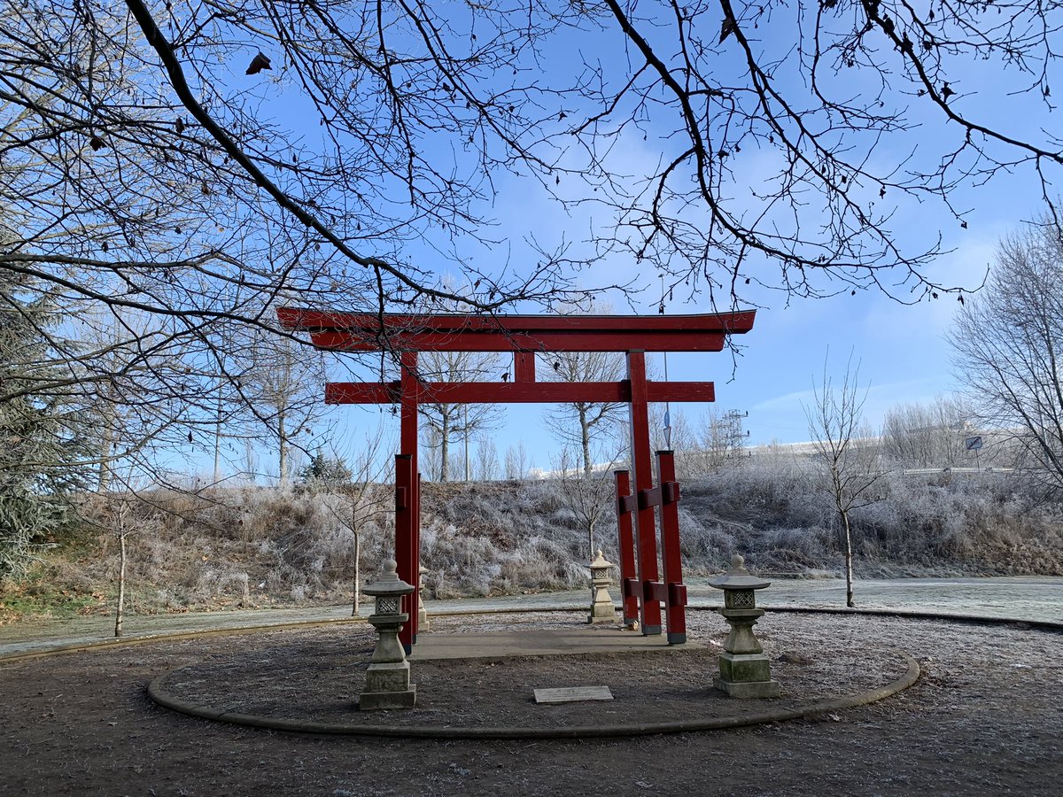LeonAyto's tweet photo. El torii que recuerda en Puente Castro la unión del Camino de Santiago y la ruta de los monasterios sintoístas y la cercellada de hoy son nuestra imagen de ciudad para dar las #buenasnochesmundo🌍 desde #leonesp #caminodesantiago #Japón #frío #cercellada #picoftheday https://t.co/tNt6cA1YfF