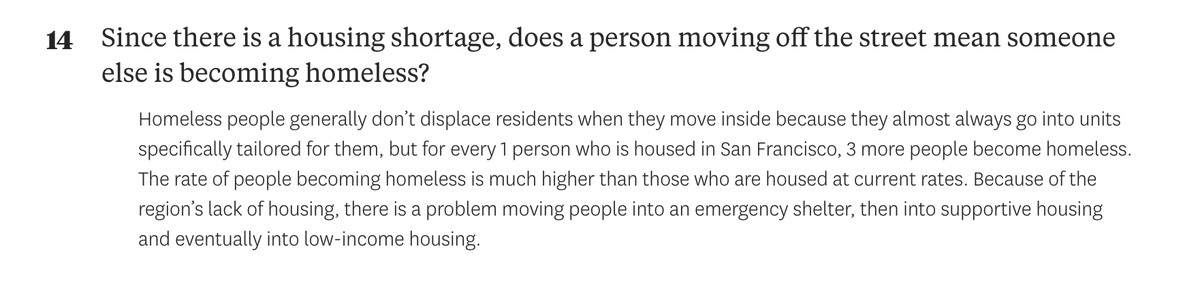 Homeless people are homeless because...THERE ARE NOT ENOUGH HOMES. Building more homes doesn't make more people homeless, perpetuating our chronic housing shortage another 30 years makes people lose their homes:  https://projects.sfchronicle.com/sf-homeless/homeless-questions/