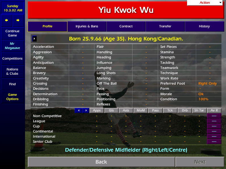 I tell Sune that we need a few more scouts and he barks "NO, there's no one out there and Ola can manage on his own", he does however say that he's bringing in new player/coach - he doesn't know if he's any good like, but he's from Hong Kong so sounds promising