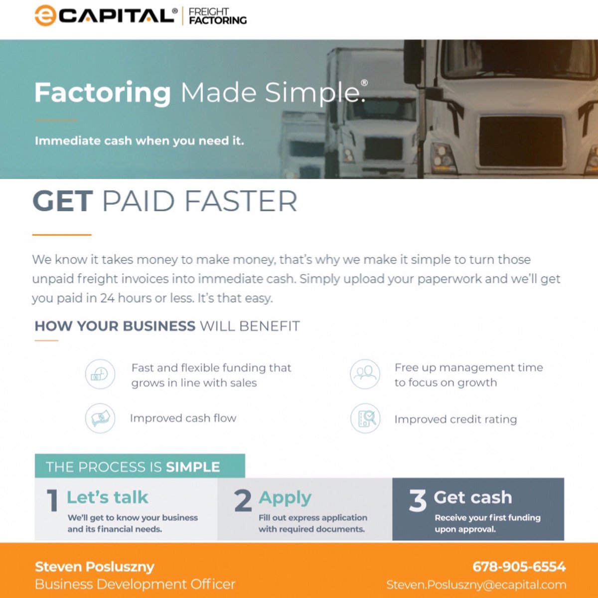 iFactorFreight's tweet photo. We know it takes #Money to make money, that’s why we make it simple to turn those unpaid #FreightInvoices into immediate cash. Simply upload your paperwork and we’ll get you paid in 24 hours or less. It’s that easy. #Contact me today so I can get you #Paid... https://t.co/O19hecHL2R