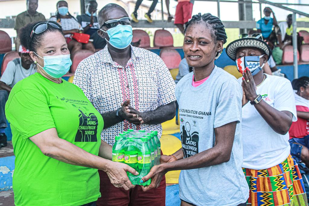 TennisGtf's tweet photo. Congratulations to Naa Mckorley for winning the TFG/TPG Ladies Challenger Series after beating Annette Cruickshank 6-3,5-7  7-5 https://t.co/HD684unvSZ
