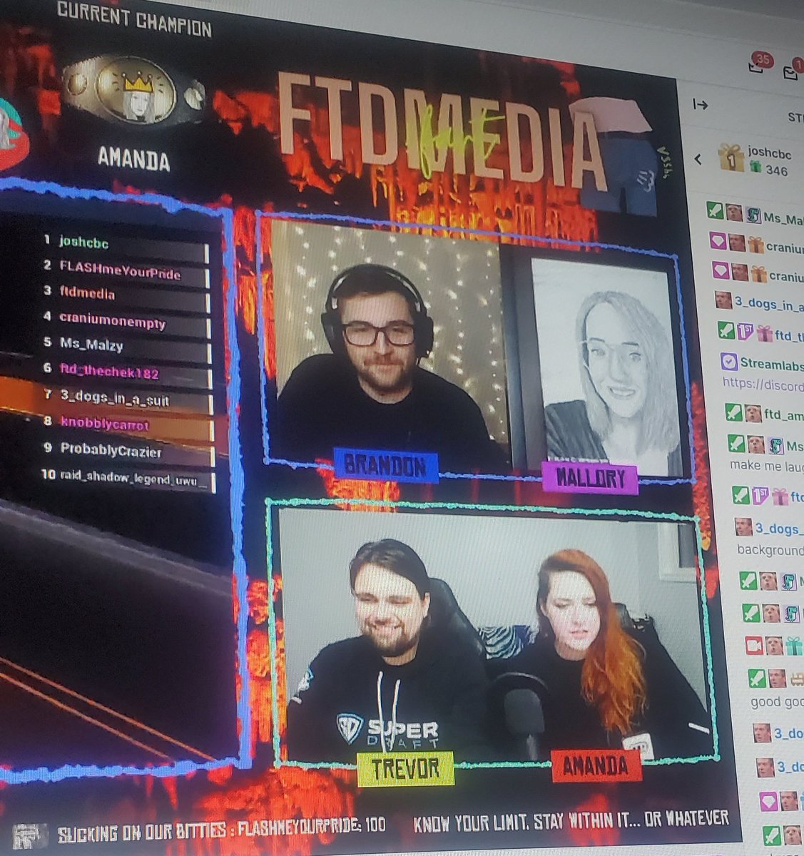 FTDMedia's tweet photo. Down a member for the weekend but that doesn't mean @Ms_Malzy isn't there in spirit. (And still in the chat) https://t.co/hZJzb6I2Hc