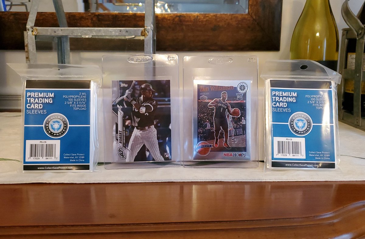sackdance_99's tweet photo. 🚨 MY FIRST GIVEAWAY 🚨 

As a shameless ploy to gain followers, I'm giving away a flagship Luis Robert, a Hoops Premium Zion tribute (freshly pulled today) and 200 penny sleeves. Winner takes all. 

RT and follow to enter. Winner will be chosen Monday night. Will ship BMWT. https://t.co/GhDy67jI1p