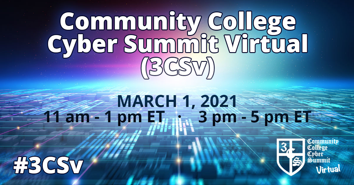 3CS3CS's tweet photo. #3CSv Conference Tracks: 
📝 Facilitated Online Focus Group
📝 Program Development Workshop

Submit your proposal(s) by Feb. 1! 
https://t.co/eYFUv4bFKQ

#cybersecurity #educators #communitycollege #3CS #virtual #advancedtech #infosec #professionals https://t.co/uBRmd8Citw