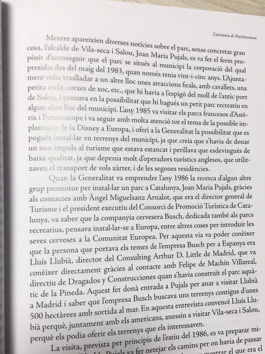 quimnin's tweet photo. Avui Miquel Puig  a @diariARA fa un bon article sobre el futur de Tarragona. En un apartat, explica que l’arribada de @portaventura es va decidir a BCN al despatx de J. Pujol. No és del tot cert. Qui va liderar portar aquest projecte -on és- va ser Joan Ma. Pujals i el seu equip. https://t.co/MGIUmziquX