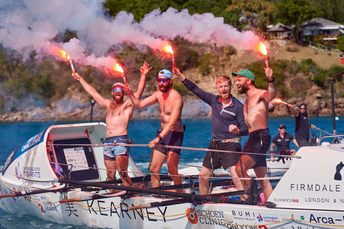 toughestrow's tweet photo. 🏆 WINNERS OF THE RACE CLASS🏆
⁣
@O_S_O_G rowed 3,000 miles across the Atlantic &amp; are the winners of the Race Class, with a finish time of 35 days, 6 hours, 42 minutes.
⁣
They are awarded the MacAskill Trophy from our Title Sponsor @TaliskerWhisky for winning the Race Class. https://t.co/clrdoYZd48
