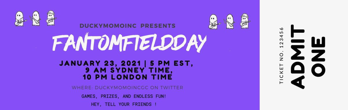 duckymomoincgc's tweet photo. OPEN FOR A SURPRISE! the duckymomoinc gc is excited to announce the #fantomfieldday streaming party next week! game participants are eligible to win 1 of 5 amazon gift cards. we hope to see everyone there! tag 3 people in the replies to get them excited too <3 https://t.co/fNmihrXksd