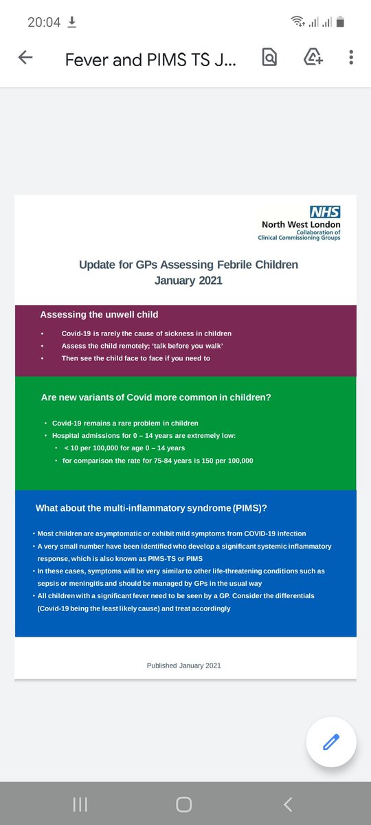 mandowatson's tweet photo. Children with Covid are generally getting mild symptoms.  PIMS is exceedingly rare #proportionate https://t.co/ygv7IgawsP