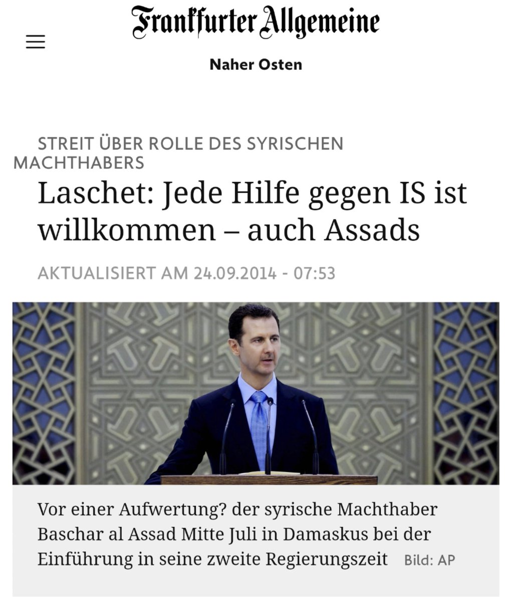 Laschet: Any help against ISIS is welcome - including Assad