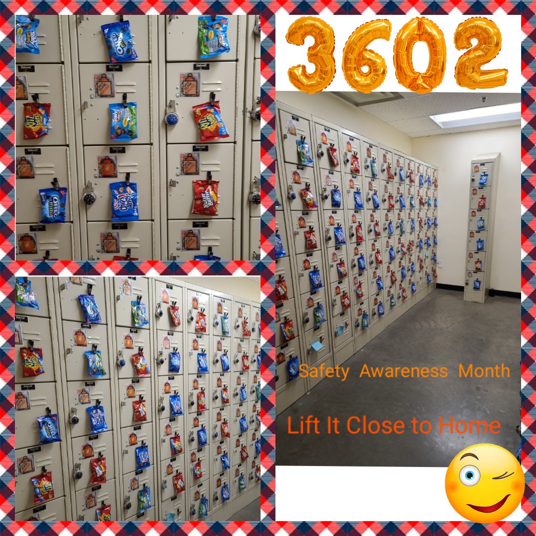 To spotlight🔦 ⚠️Safety Awareness⚠️ for the month of January, locker snacks along with our ⬆️Lift It Close to Home🟧 magnet.  🌟3602🌟 wants to keep Safety 💢In Focus💢 by using proper lifting techniques daily!!! ⚡🔥🎉⚡🎉
Keep rocking 🌟3602🌟🎉🔶️✅✅✅