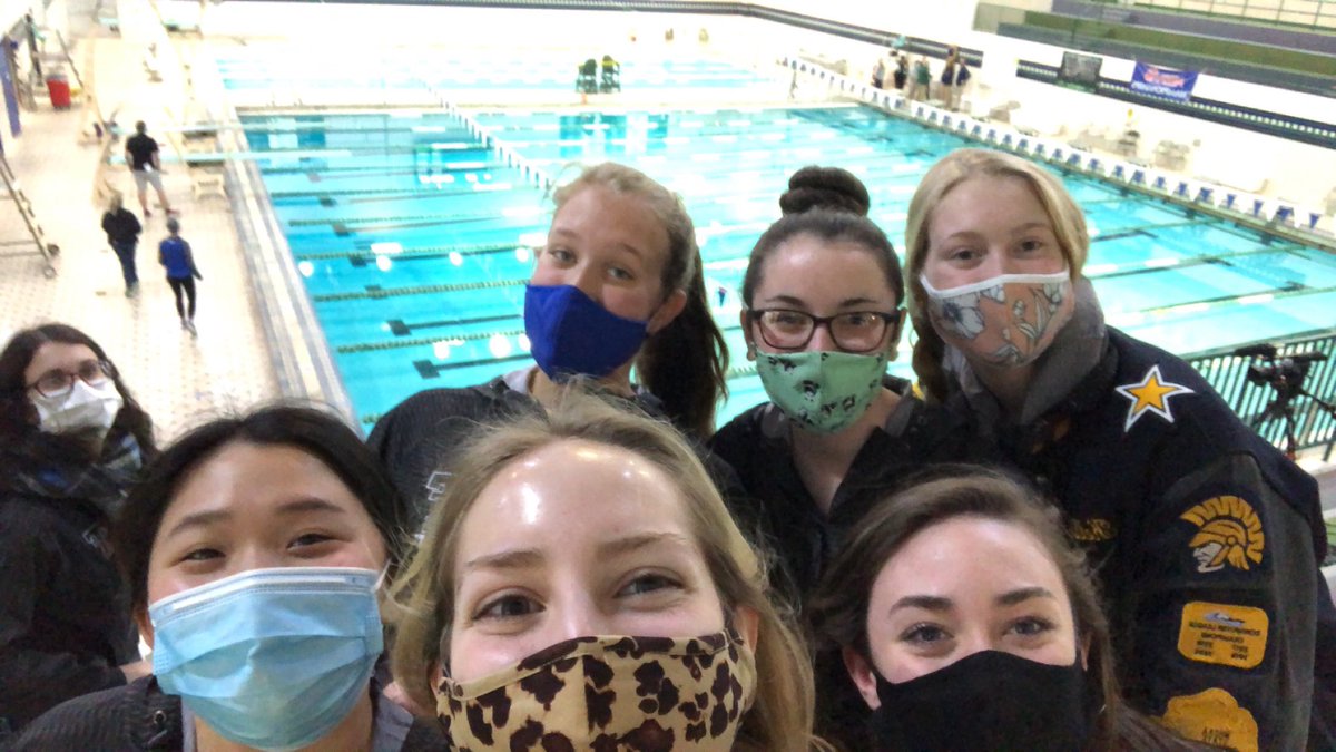 Goodluck to our swimmers today!! Swim fast ladies!💙💛⛰🐘 #swimforjim