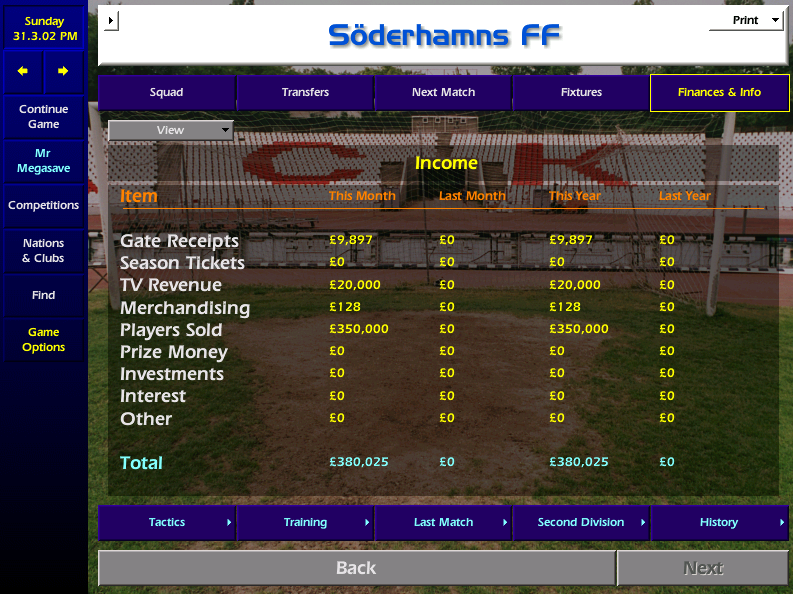 Just as I'm telling the lads the team, Sune bursts in and yells we have to play 4132 or I'm out the door! The lads rally and despite us not being able to name a full bench we shock Premier League Trelleborg. Chairman Gosta looks delighted as he clutches his £20k in used notes