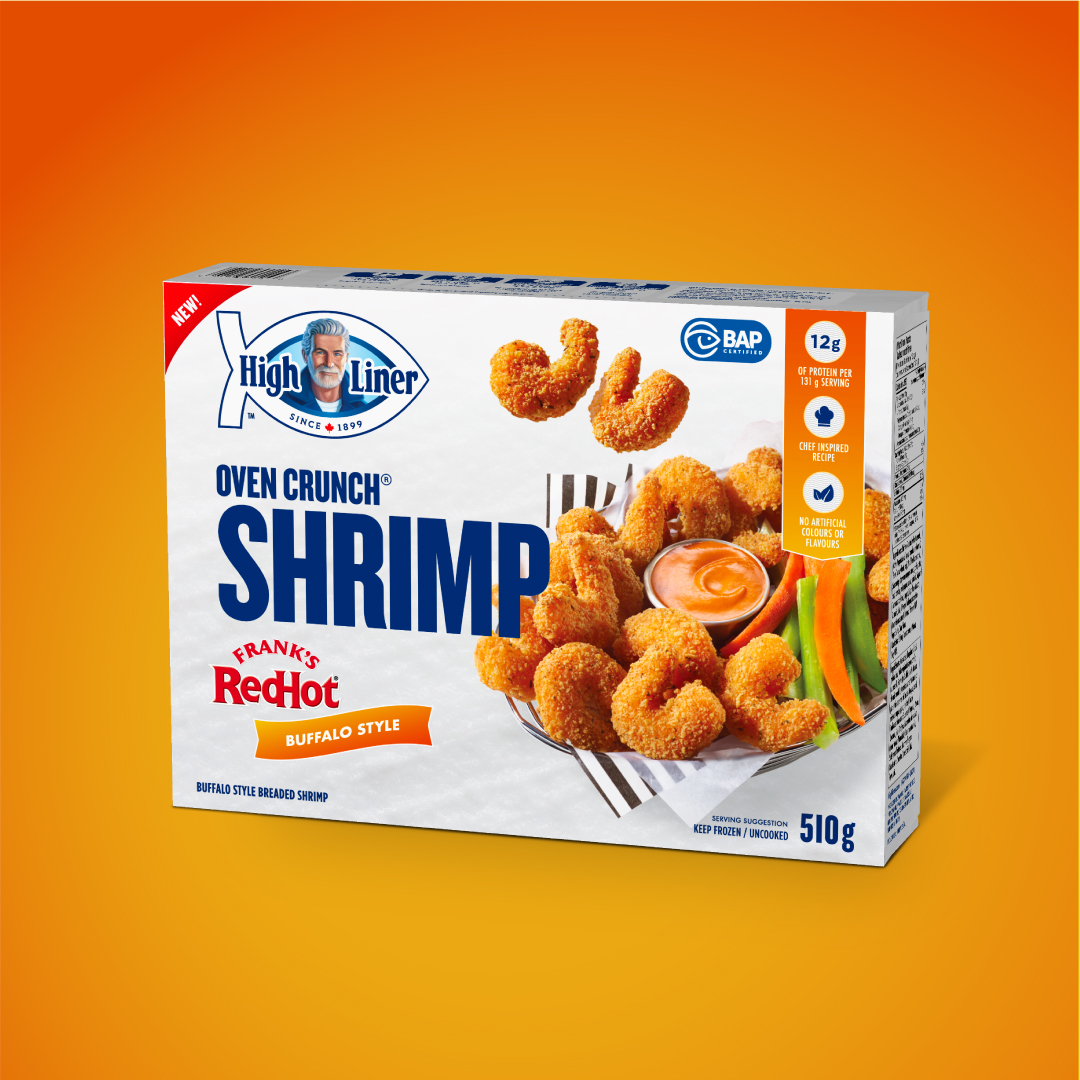 Kick up the heat with this delectable restaurant-inspired appetizer with Buffalo Shrimp and tangy ranch sauce in fun wonton cups. For this and other delicious recipes, visit: highliner.com/20-min-meals