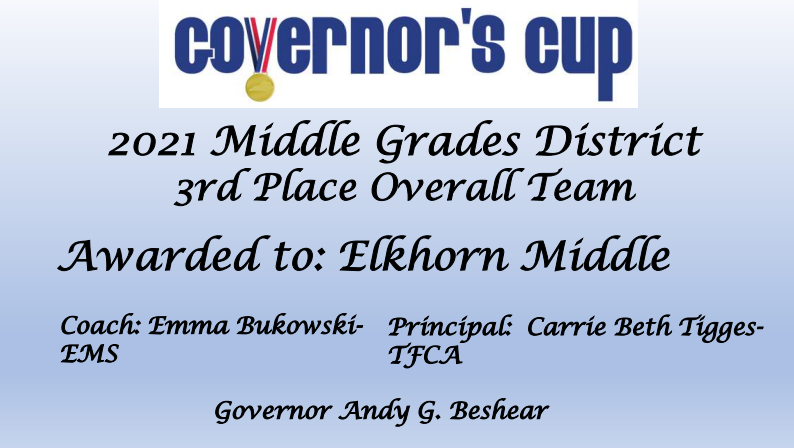 EmmaBukowski4's tweet photo. Congratulations to our Academic Team for bringing home 2nd place in Quick Recall and 3rd place overall at Governor's Cup today! We also had a lot of individual medals. Now on to Regionals! @AntlerAlerts #FCSLemonade https://t.co/8UHAGSqp4B
