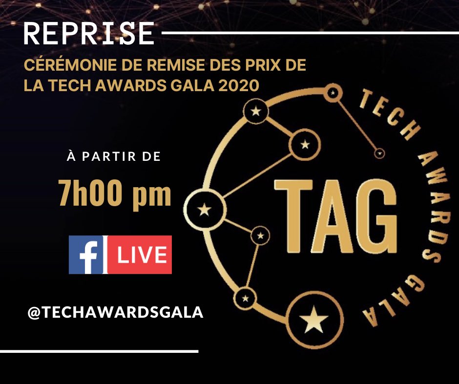 techawardsgala's tweet photo. Ce soir à partir de 7h00, reprise de la cérémonie de remise des prix de la Tech Awards Gala. Soyez branchés! #TAG #TechAwardsGala https://t.co/KZj2G5ahwl