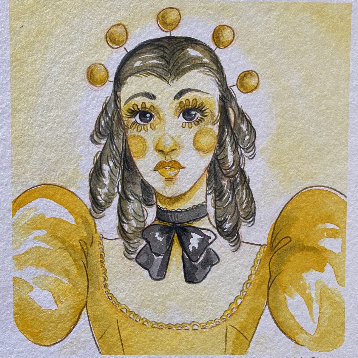 JayTealeaf's tweet photo. Another monochromatic color stouts. Going through my yellows. #newgamboge #watercolorart https://t.co/6atzYI1RmK