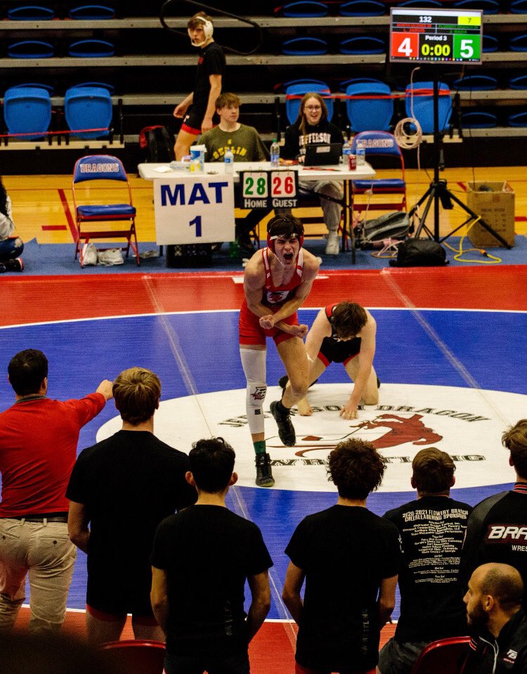 BranchAthletics's tweet image. Jacob Rada with a big win for Branch Wrestling last night.  The Falcons advance to Team Dual Prelims!  Congrats Coach Waters and Wrestlers!