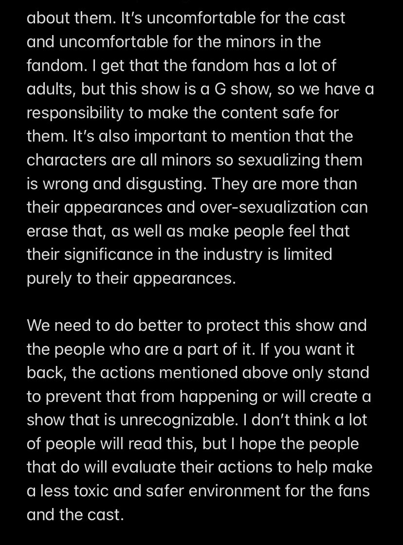 over the past couple of months, i have begun to notice more and more toxicity in the fandom. i want to address some of the things ive notice. most people won’t read this, but if you do take it seriously please. cancel me if you want, but i think i made some points