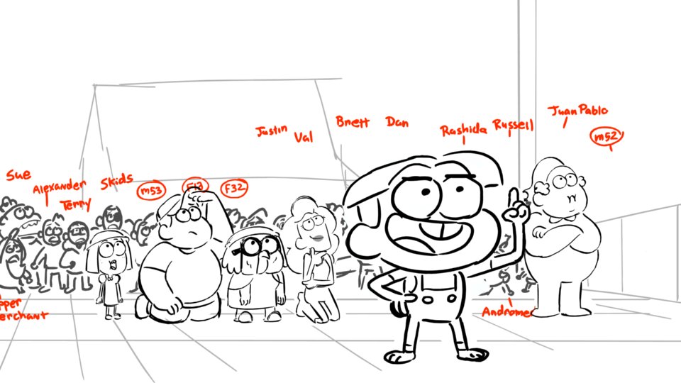 Also I'm gonna give a special shout out to all our revisionists for dealing with one of the hardest part of the episode- COORDINATING ALL THESE INCIDENTALS. This is nightmarish to look at, thank you everyone who helped clean up and label all these guys. 