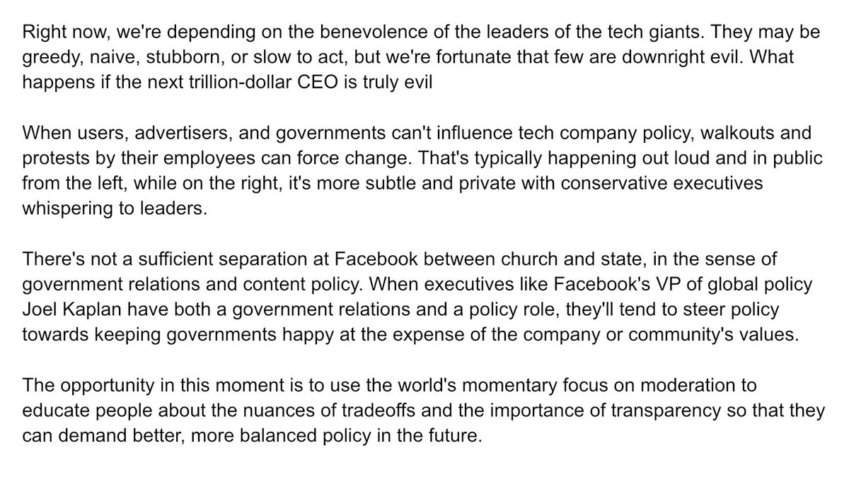 We’re lucky today’s top tech CEOs aren’t unabashed super villains Tomorrow’s might be. Educate yourself on policy so we know what to fight for. 6/