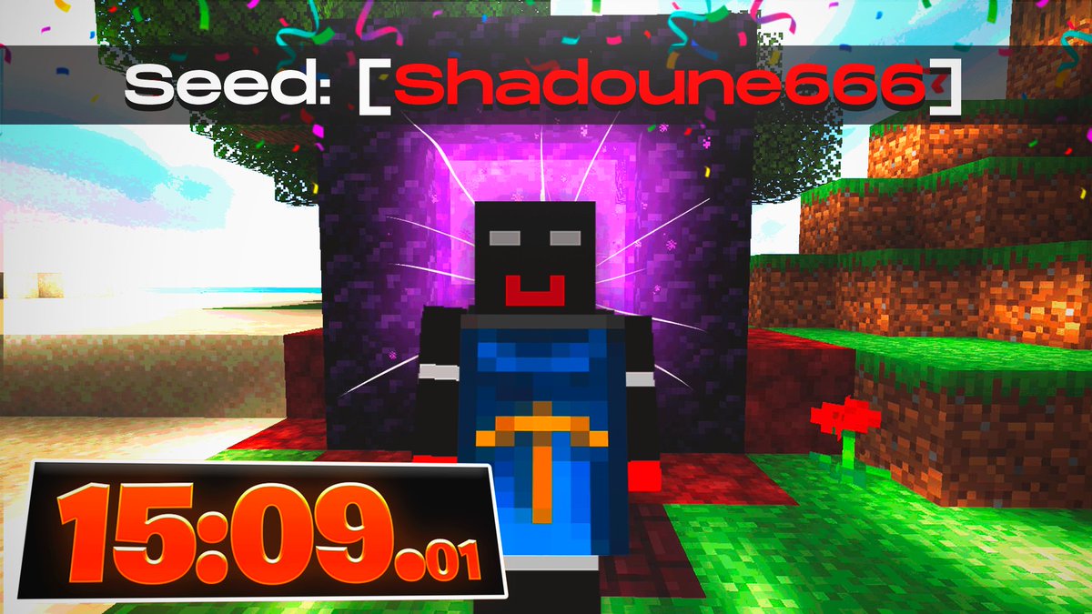 Shadoune666's tweet photo. Nuevo video!! Speedrun en mi propia Seed!!🥳
Desafio a mi comunidad y a la comunidad de Speedrun en hacer un mejor tiempo! El mejor tendrá un premio!
↳https://t.co/8eU1oW2Oxb https://t.co/NPkxO3IkO8