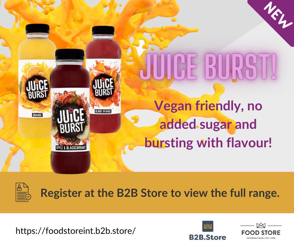FoodStore_Int's tweet image. NEW! Your customers will love Juice Burst...

✅ Vegan friendly
✅ No added sugar
✅ 1 of your 5 a day
✅ No added nonsense!

Register online for pallet sizes and pricing: foodstoreint.b2b.store