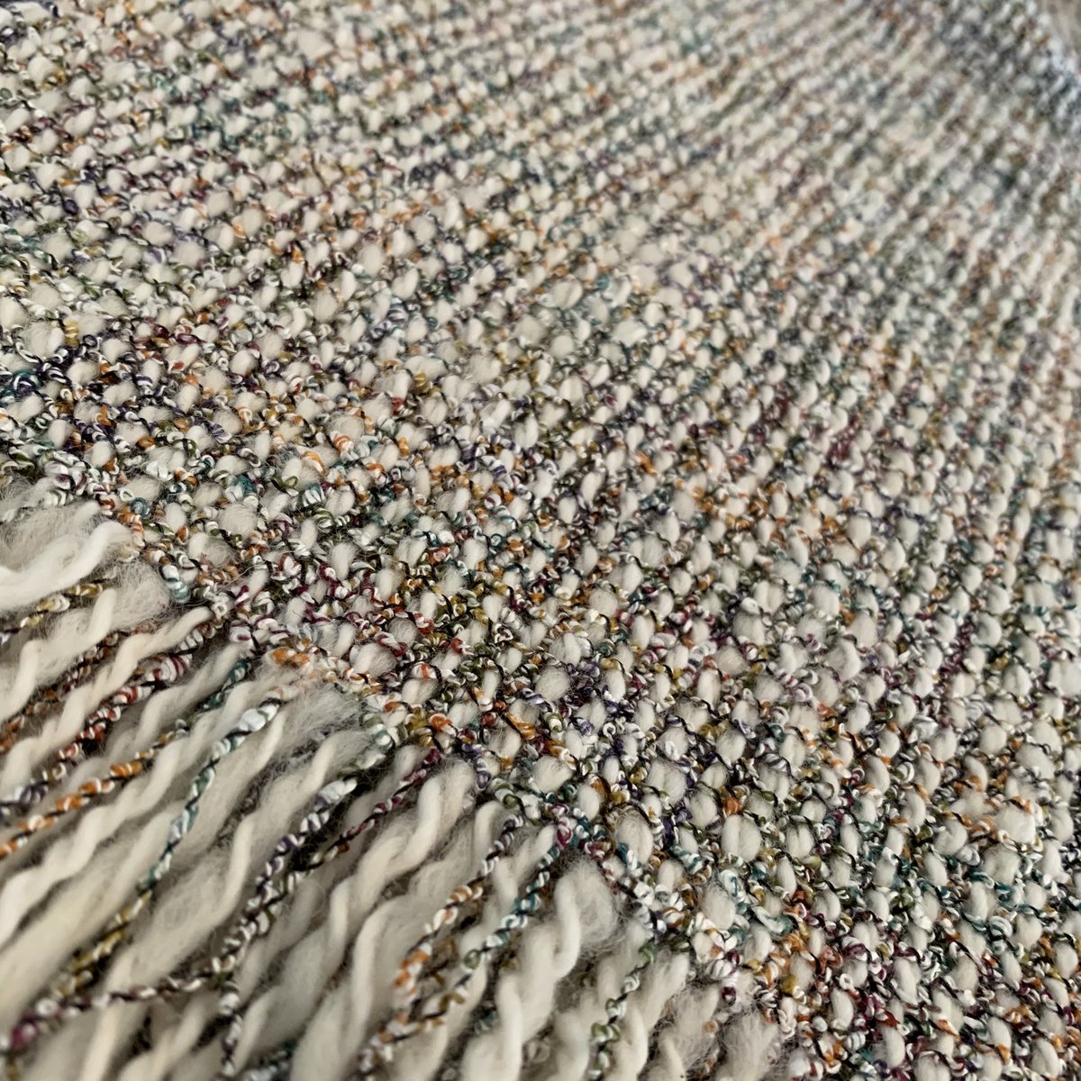 designs_emily's tweet photo. Off the loom: Multicolored wool/cotton blend scarf. #weaving #weavingstudio #weaver #loom #scarf #textileartisan #ewhd #handwoven #slowfashion #cotton #handmade #wool https://t.co/Ctt95MDfOY
