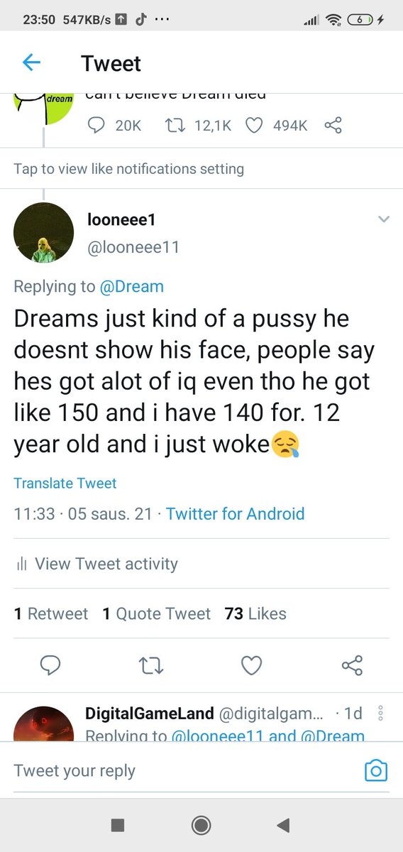 looneee11's tweet photo. @Dream More likes than yall responds https://t.co/jUGYlDa0Eb