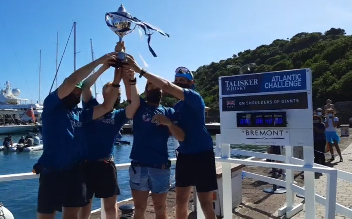 Outstanding achievement... Winners of the Race Class and 11th fastest row of all time! Huge congratulations to Mark Golton and his team arriving in Antigua earlier today #TWAC2020 #osog