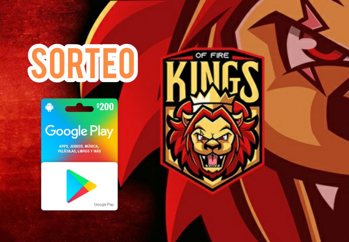 #KOF • [Sorteo] 🦁🔥

x1 Tarjeta Google Play $200 MX 🎁

🔥 Requisitos 🔥
🔸️ Seguirnos: <a href="/KingsOfFireMx/">Kings of Fire 🐉</a> 
🔸️ Seguir a: <a href="/TD_Gio789/">Gio❦</a>
🔸️ Dar RT 🔁 y FAV ❤
🔸️ Mencionar a 2 amigos

Termina el 25 de Enero 🎊