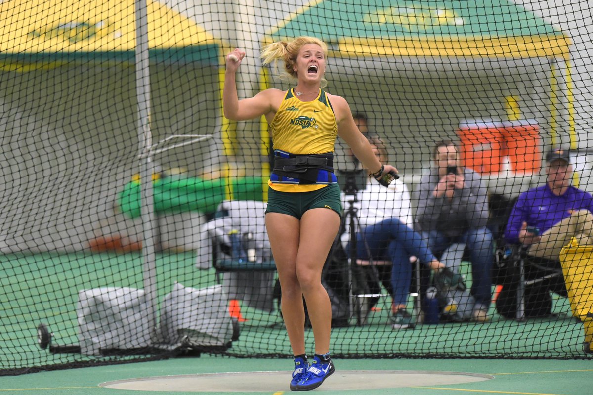 Unattached Bison senior Maddy Nilles set a new facility record in the weight throw, launching 74-04.25 (22.66m).

That's TWO FEET further than the school record she set last year.