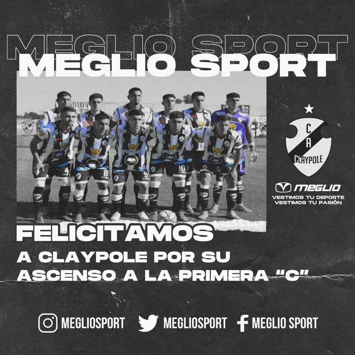 Seguimos celebrando hazañas y ascensos!!! Felicitaciones Claypole ⚫⚪⚫. El tambero asciende a la Primera C, nos encanta poder acompañarlos en este momento y que formen parte de la #FamiliaMeglioSport
Hoy no duerme nadie 🍺🍻🥂😉