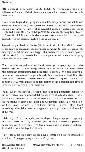 pln_123's tweet photo. Electrizen,

#PLNAtasiGempaSulbar #PowerBeyondGenerations #ListrikUntukSemua
#PLNPeduli https://t.co/2pqTosz5zC