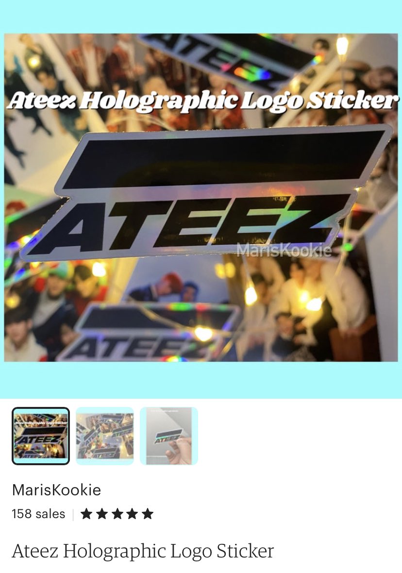Maris_Kookie's tweet photo. NEW ATEEZ HOLOGRAPHIC LOGO STICKER IS HERE!!!! 😁😁😁😁 #ateez #atiny https://t.co/tGYvnh29jg