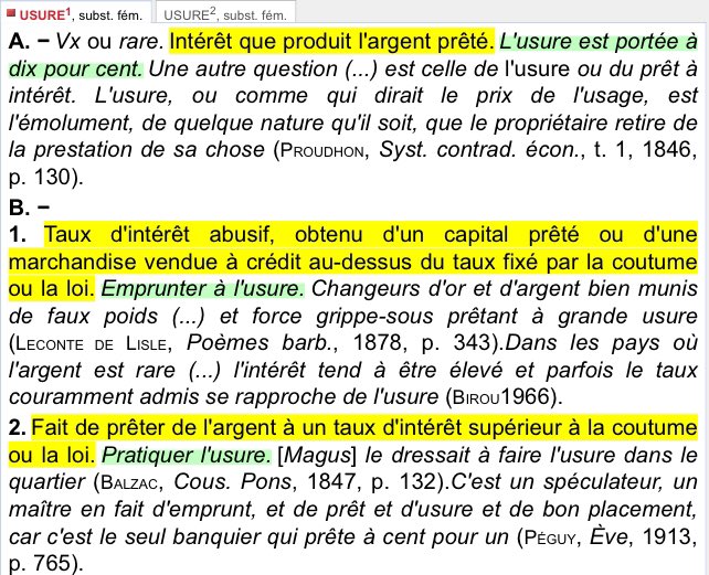 Ce qui savent pas ce qu’est l’usure/intérêt c’est en gros : j’te prête de l’argent, tu me rembourses mais tu me donnes de l’argent en plus car je t’en ai prêté.