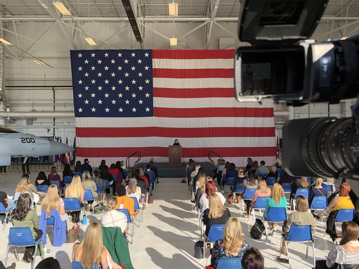 #NOW: @SecondLady Karen Pence speaks to military spouses at Lemoore Naval Air Station. @KMPHFOX26