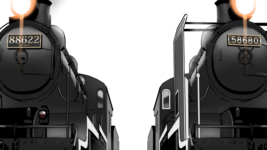 8620形蒸気機関車の58680号、88622号のイラスト skebリクエスト