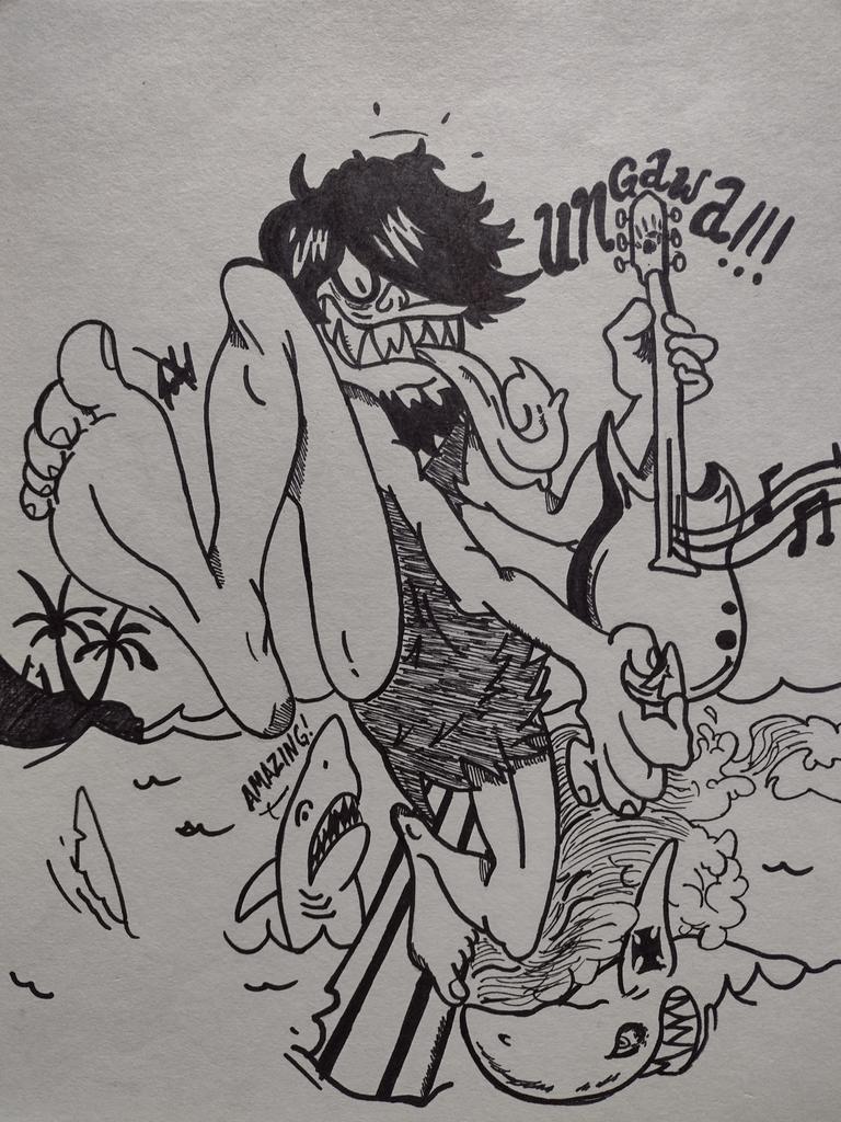 I saw this caveman character on a street signal as a sticker and i had a idea. Create my own caveman!!
In wanted to give him a little more style. A surfing caveman.
His name is Ungawa and he only can say his name. He doesn't say other thing.
Hope u like it :3 https://t.co/Lg3oMMrXsX
