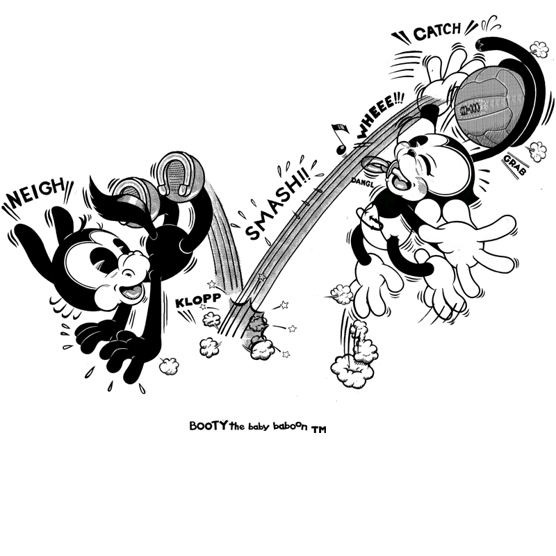 Booty The Baby Baboon 赤ちゃん おさる の ブーティー 今日は何の日 馬に親しむ日 ジョッパーと サッカー たのし イラスト お絵描き 絵 落書き Rkgk Illust Illustration ドローイング Drawing コミックアート Comicart