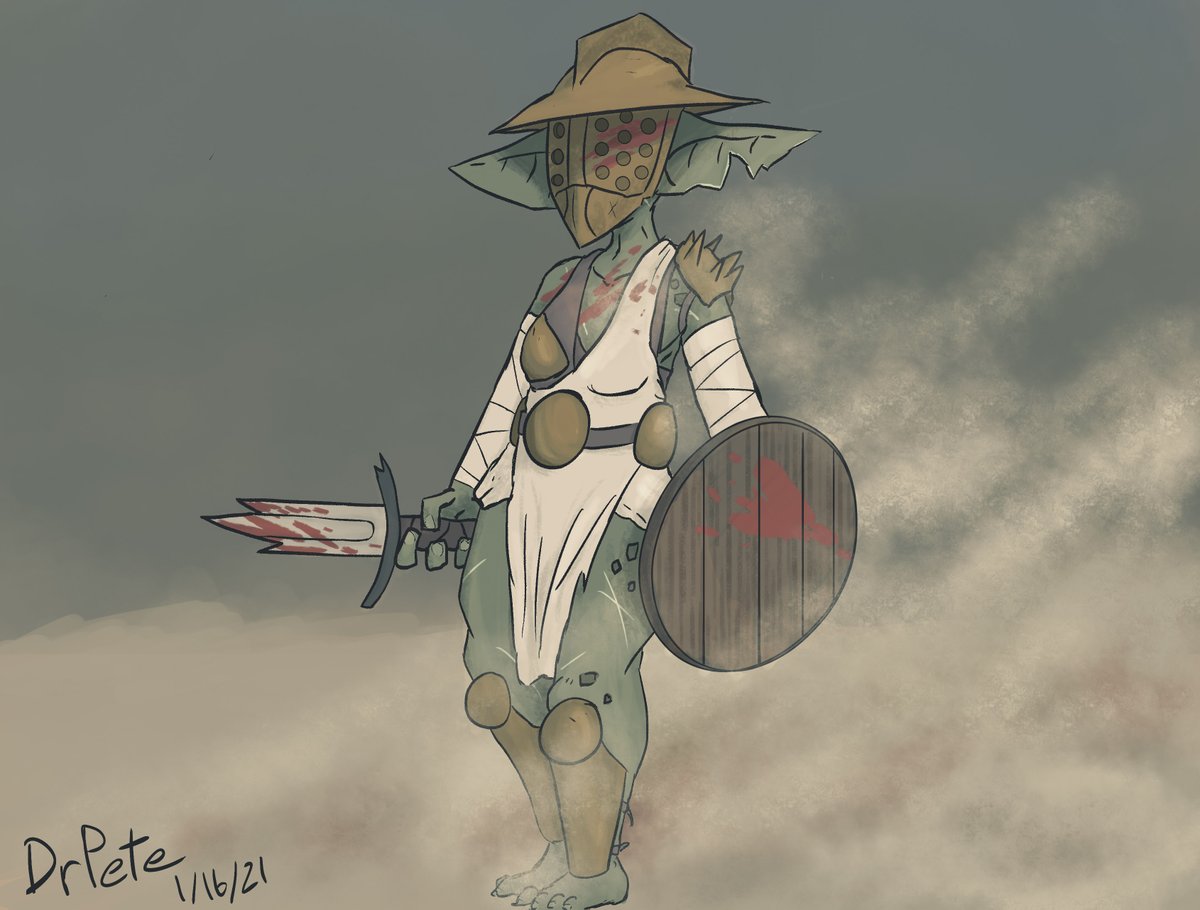 DrPete2000's tweet photo. Feeling really good about this- it's one of the first things I can say I feel like I finished. Want to do more with this gob, a short comic or animation; I have a few ideas already :)
💚💚💚
#Gladitor #Goblin #Art #Fantasy #Digitalart https://t.co/Y9EVb3KW9i