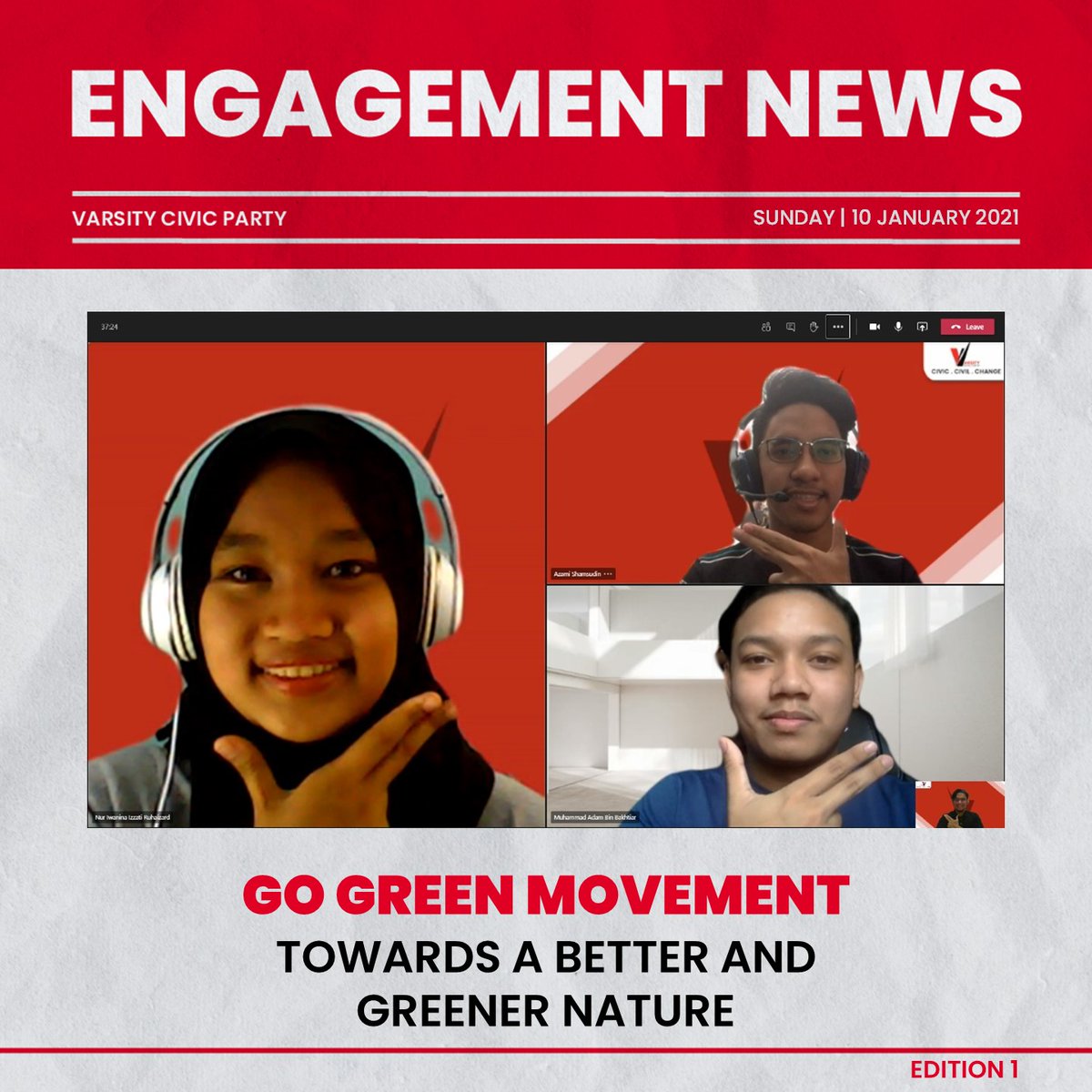 VCPUTP's tweet photo. π€π» VCP Engagement with BCC, GGM & GNC π€π»
Varsity Civic Party had a fruitful engagement with :
1. Borneo Cultural Club (BCC)
2. Go Green Movement (GGM)
3. Global Network Club (GNC)
Thank you and all the best BCC, GGM & GNC!
#VCPUTP
#InVCPWeTrust
#UTPElection2021 https://t.co/oeNMB2cAyO