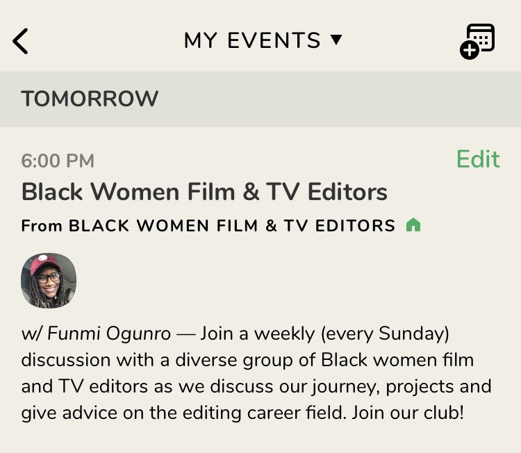 Join us Sunday 4 PM PST on #clubhouse #blackwomenfilm #womeneditors #editor #filmeditor #tveditor #blackwomeneditors