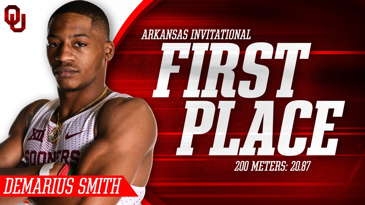OU_Track's tweet photo. 𝐒𝐨𝐮𝐧𝐝 𝐟𝐚𝐦𝐢𝐥𝐢𝐚𝐫?

@Trill_IsBack23 claims a second 𝐰𝐢𝐧 in the men's 200-meter dash, clocking in at 20.87! 🔥

#BoomerSooner ☝️💨 https://t.co/cIT4Z0eiyE