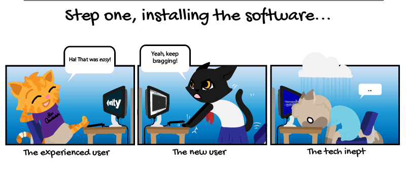 KittyGameDevs's tweet photo. This new #comic is made for #gamedevs by gamedevs, coming soon! 💻 🐈 https://t.co/rJlZb3rmXb