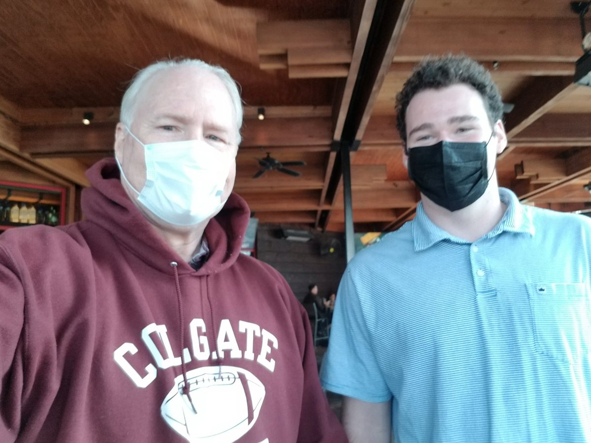 XforiaTech's tweet photo. @ColgateFB in Texas with Defensive Tackle Jeff King ('81) and Defensive End Austin MCCLENDON ('24). #MaroonCouncil #GateFootball https://t.co/1Wy3MC5PKR