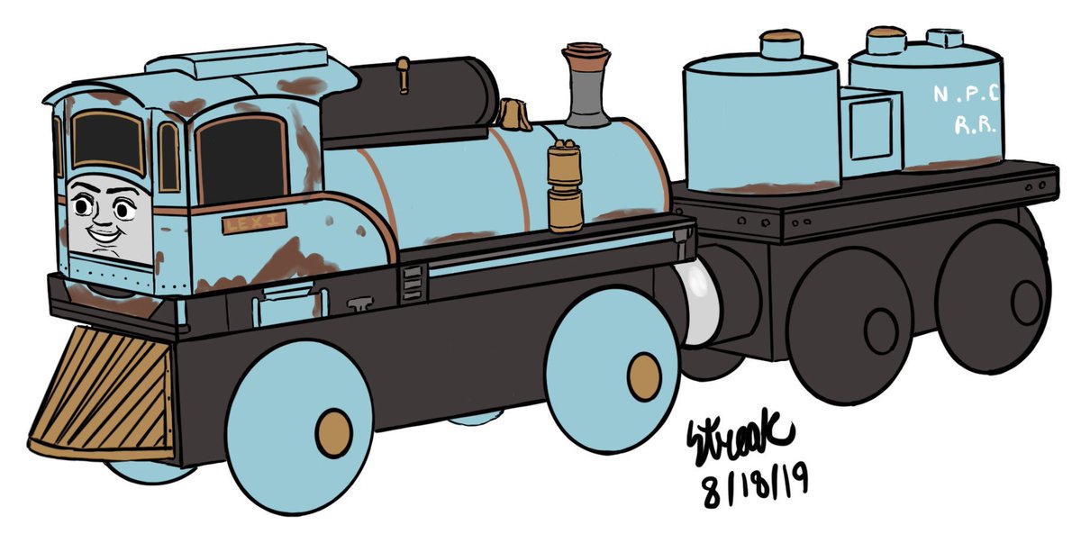 She’s also the only Thomas character that I have in all the merch lines she appeared in; Trackmaster and Adventures.It sucks that they didn’t do a Wooden Railway version of her, which I always imagined looking similar to  @StreakSmeargle’s awesome concept design.(9/?)